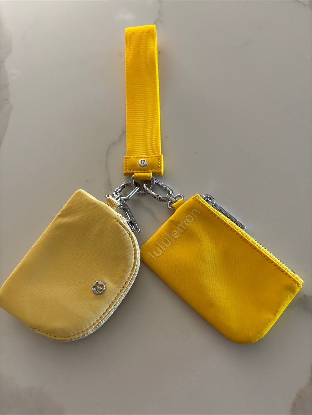 lululemon athletica Yellow Dual Pouch Wristlet with Strap